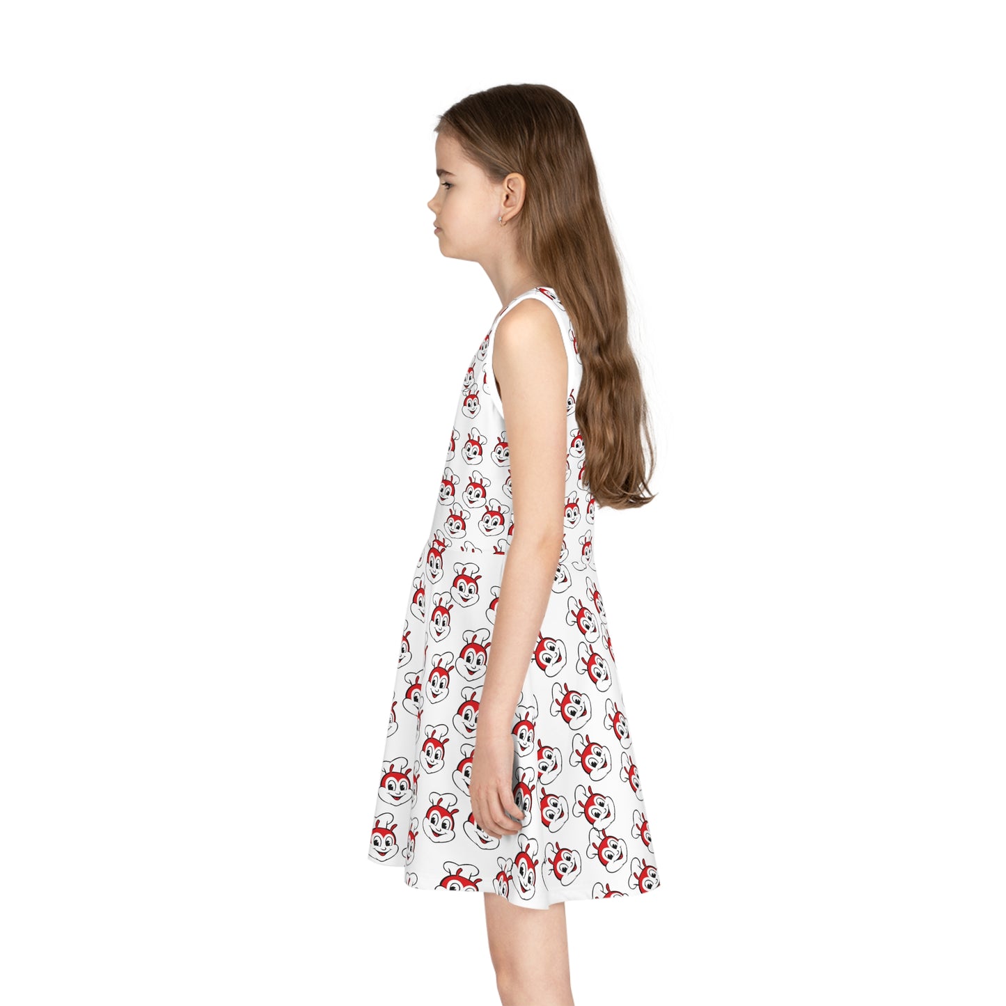 Philippines Filipino Jollibee Girls' Sleeveless Sundress| Kids Jollibee Dress | Unique Filipino gift idea for girls