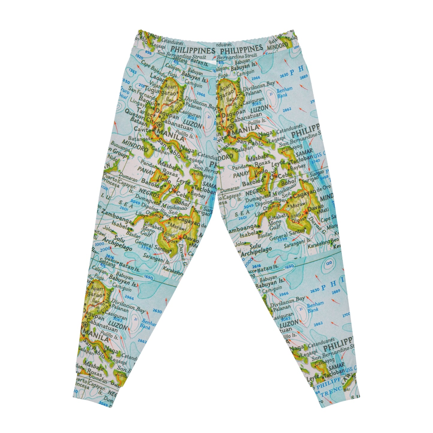 Philippine Map Inspired Athletic Joggers | Multi Cultural Filipino Clothing | Philippine Independence Day Attire.