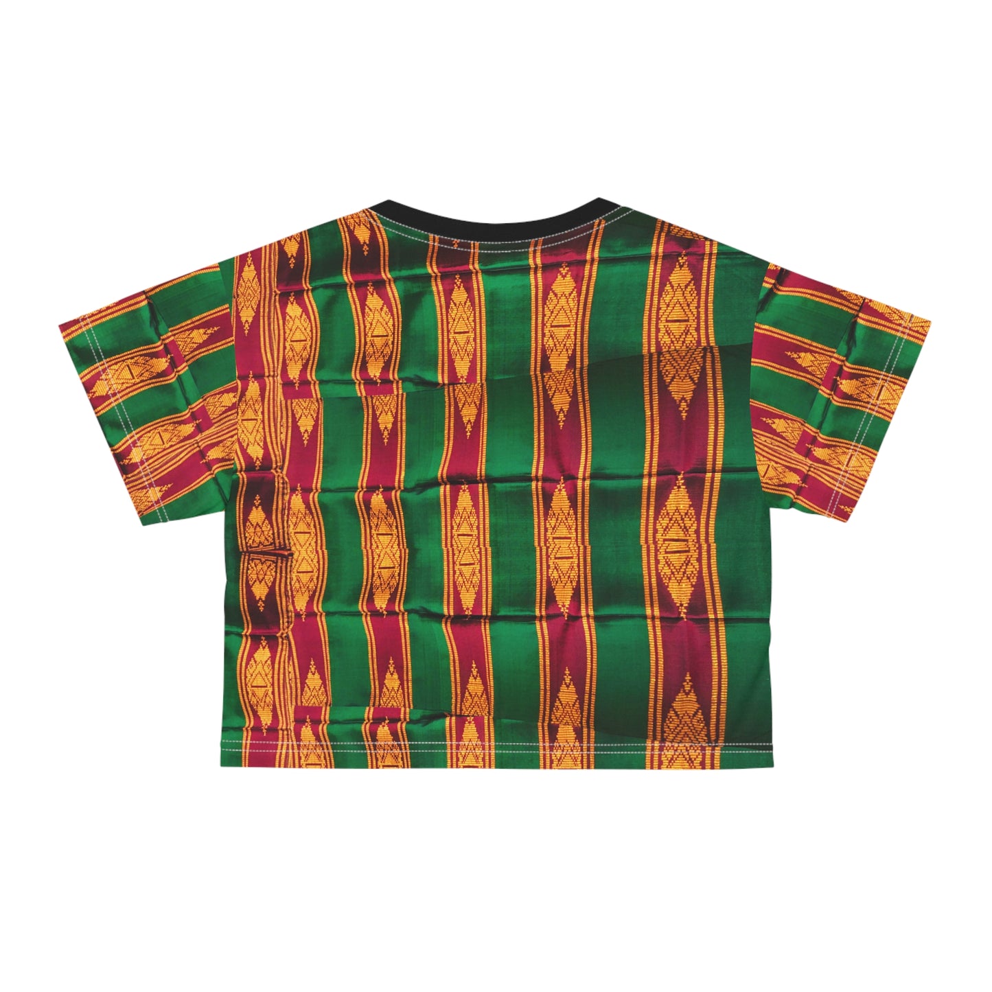 Philippines Filipino Mindanao Batik Inspired Crop Tee | Philippine womens Crsiply Printed Crop Shirt
