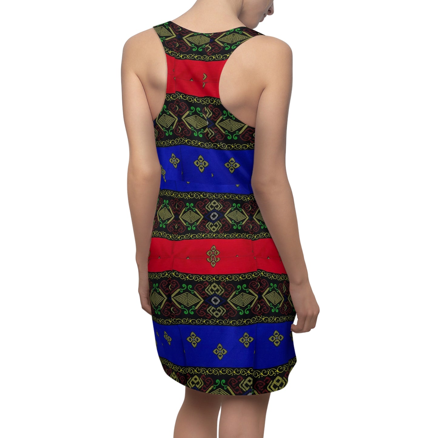Philippines Filipino batik Inspired Summer Dress | Filipino Womens Cut & Sew Racerback Dress |