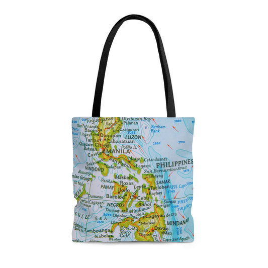 Philippine Map High Quality Tote Bag | Unique Filipino Gift Idea | Shopping Gym Work tote bag| Crisply Printed