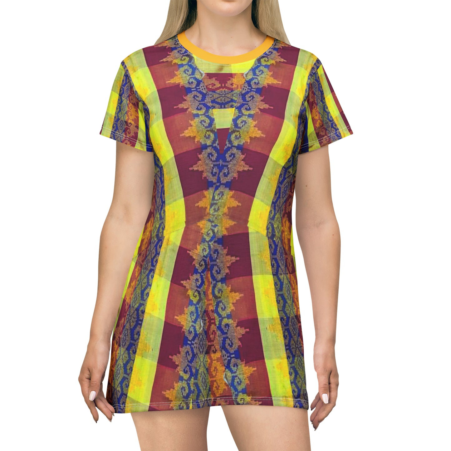 Philippines Filipino Batik inspired T-Shirt Dress | Mindanao batik mulit color Crisply PRINTED