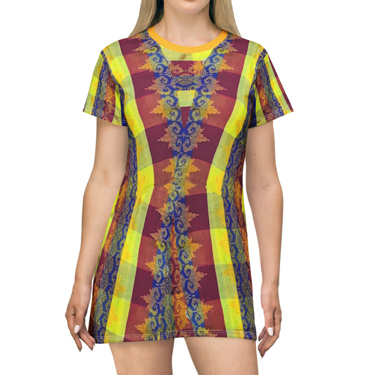 Philippines Filipino Batik inspired T-Shirt Dress | Mindanao batik mulit color Crisply PRINTED