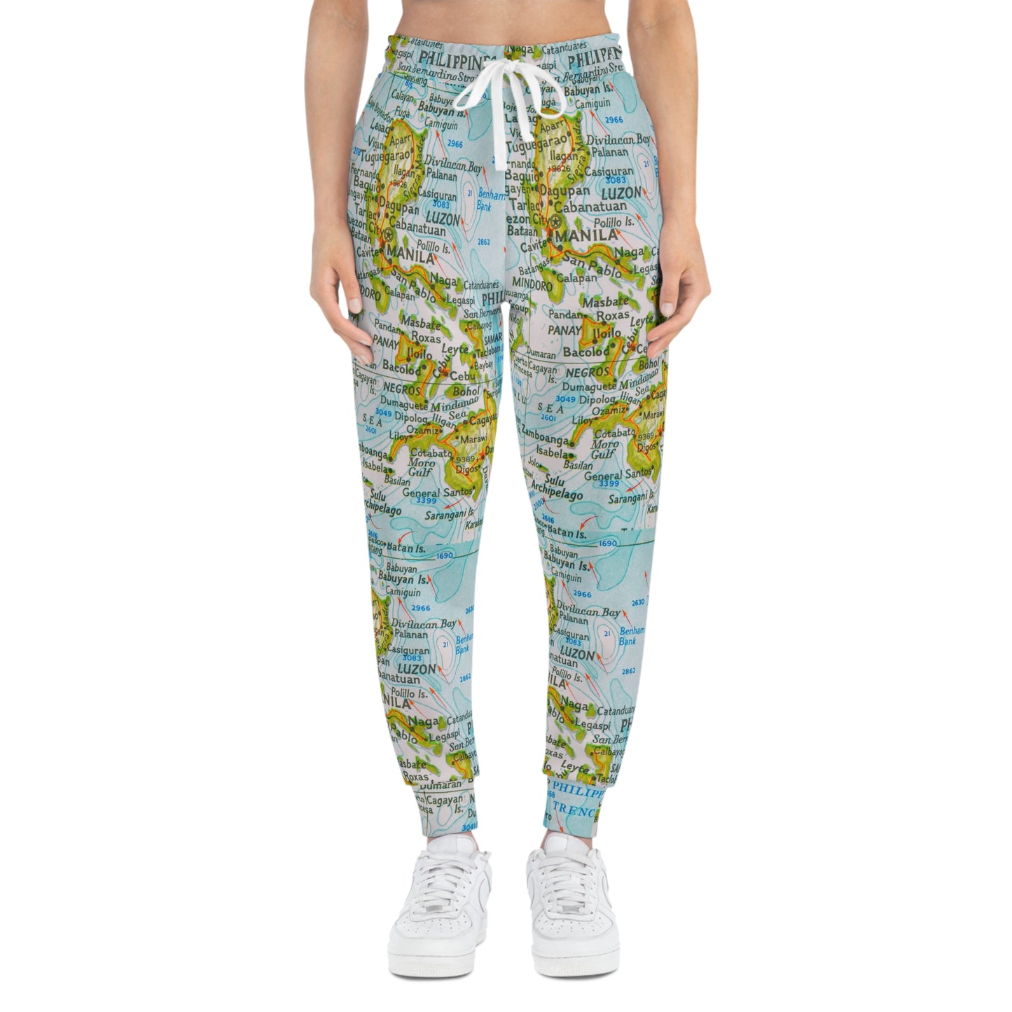 Philippine Map Inspired Athletic Joggers | Multi Cultural Filipino Clothing | Philippine Independence Day Attire.