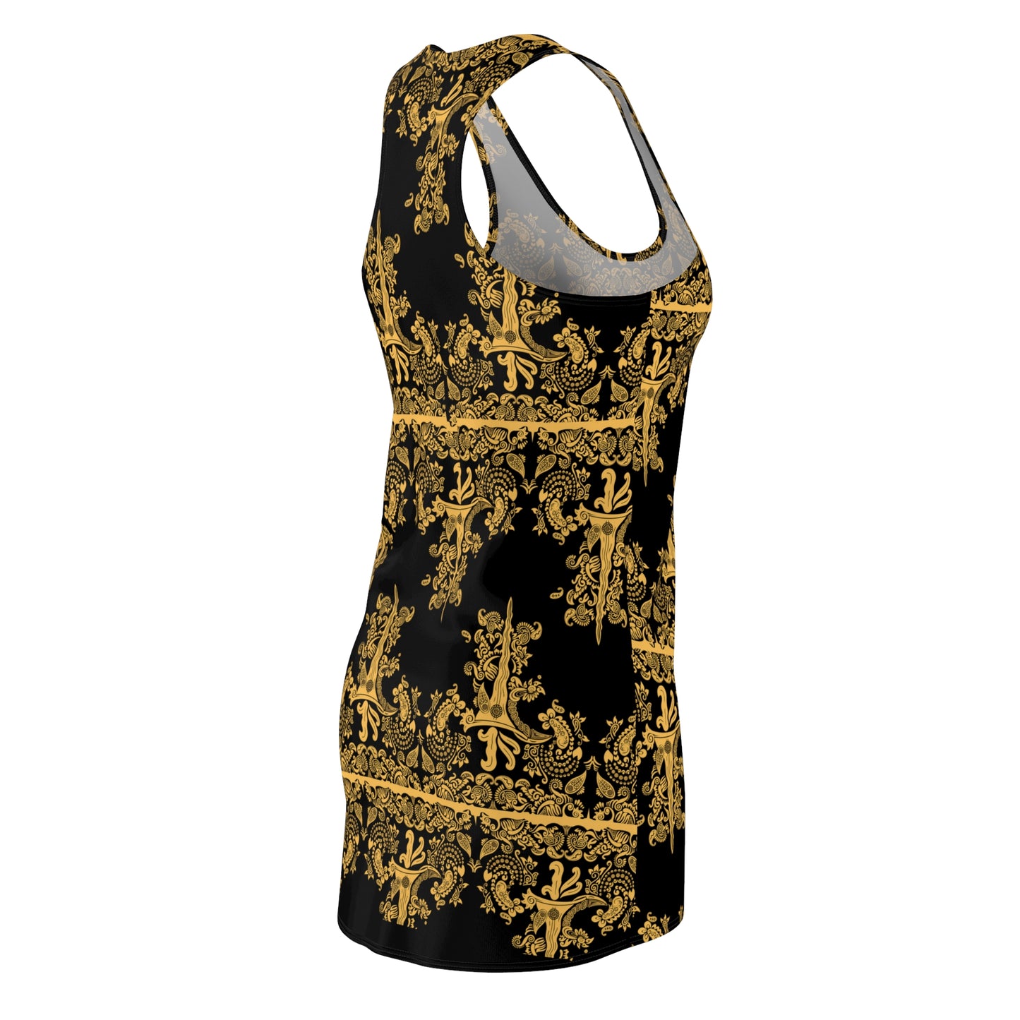 Philippines Batik Inspired Black and Gold theme Racerback Dress | Filipino Multi Cultural dress | Phil Independence day Celebration Attire