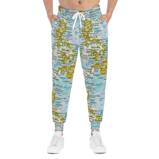 Philippine Map Inspired Athletic Joggers | Multi Cultural Filipino Clothing | Philippine Independence Day Attire.