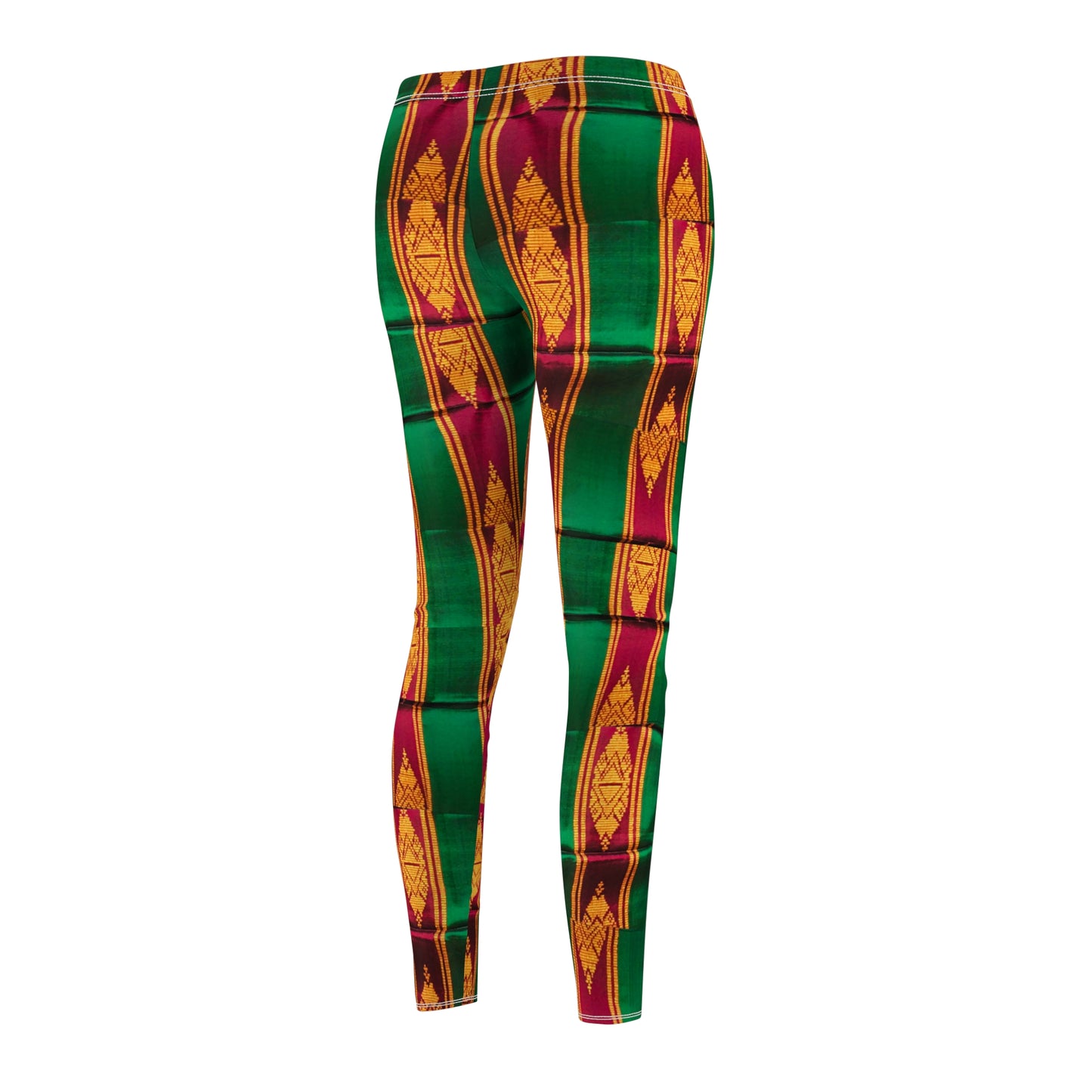 Philippines Filipino batik Mindanao Batik Inspired Women's Cut & Sew Casual Leggings | Green Abstract Batik leggings