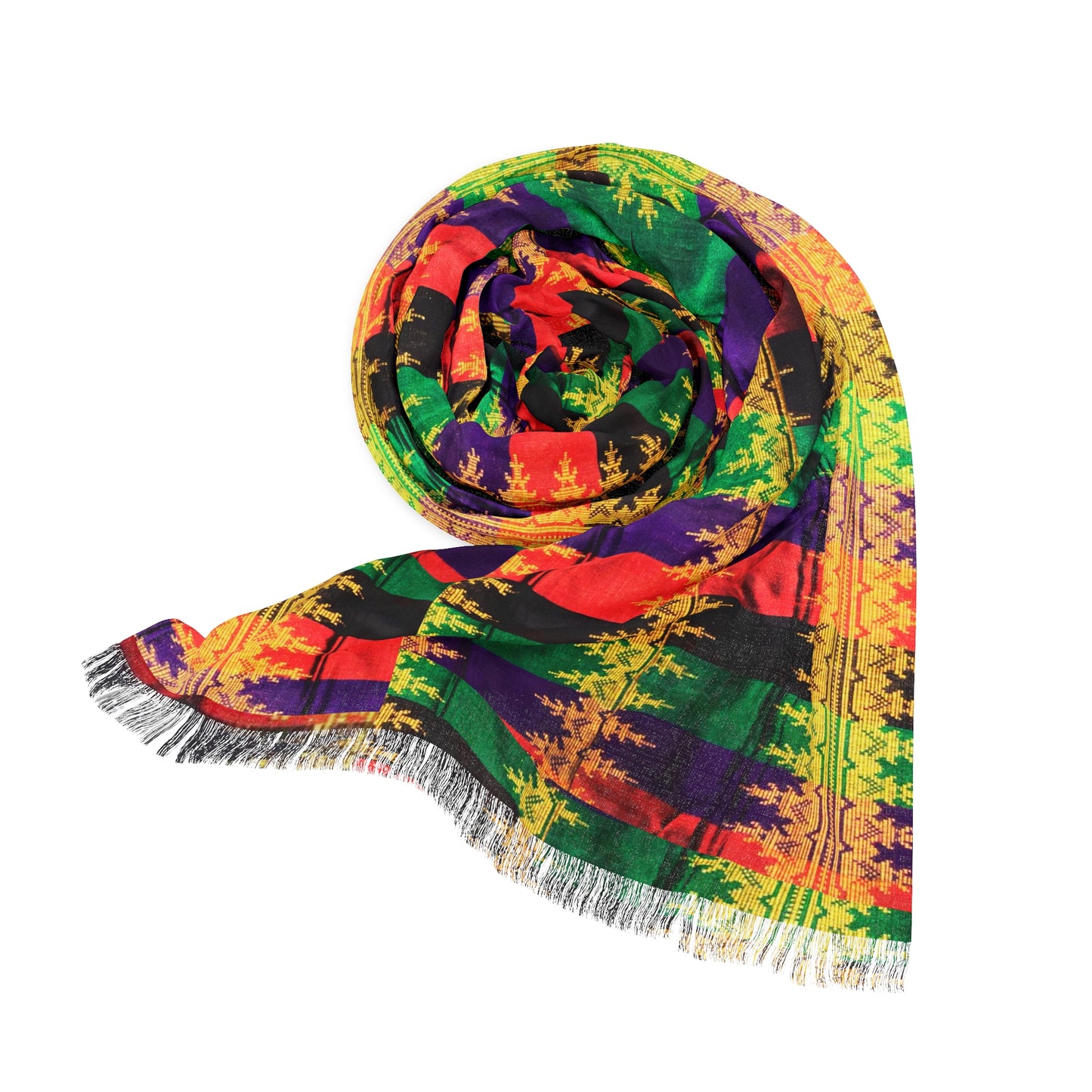 Philippines Filipino Batik inspired Light Scarf | Mindanao batik inspired Crisply PRINTED One sided scarf