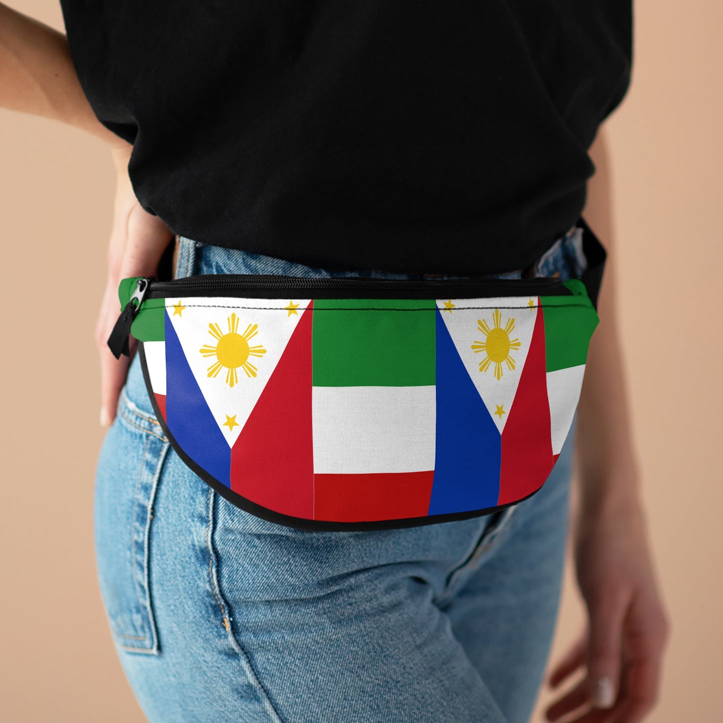 Philippines -Italy Mixed Flag Fanny Pack | Philippines- Italy friendship day fanny pack