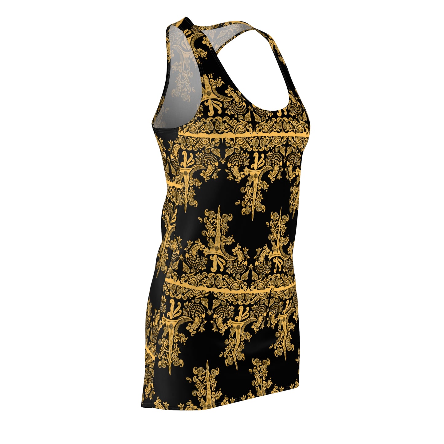 Philippines Batik Inspired Black and Gold theme Racerback Dress | Filipino Multi Cultural dress | Phil Independence day Celebration Attire