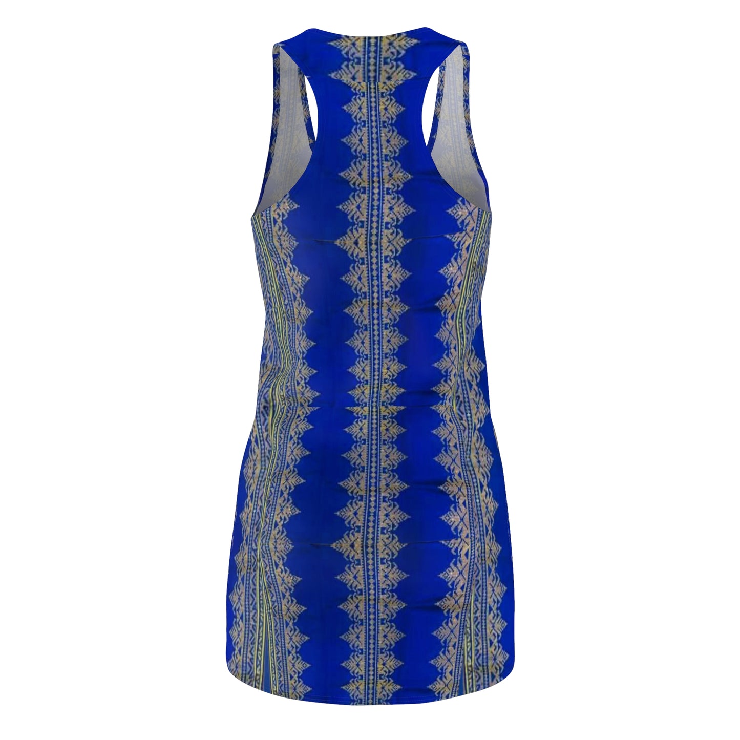 Philippines Filipino Batik Inspired Racerback Dress | Mindanao Batik Crisply PRINTED Multi Cultural dress |Blue batik Print.