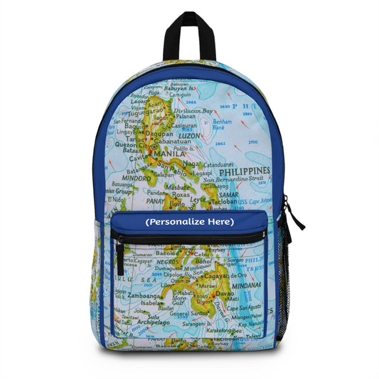 Personalized Philippine Map Backpack | Filipino Map Bag | Crisply Printed Durable backpack |