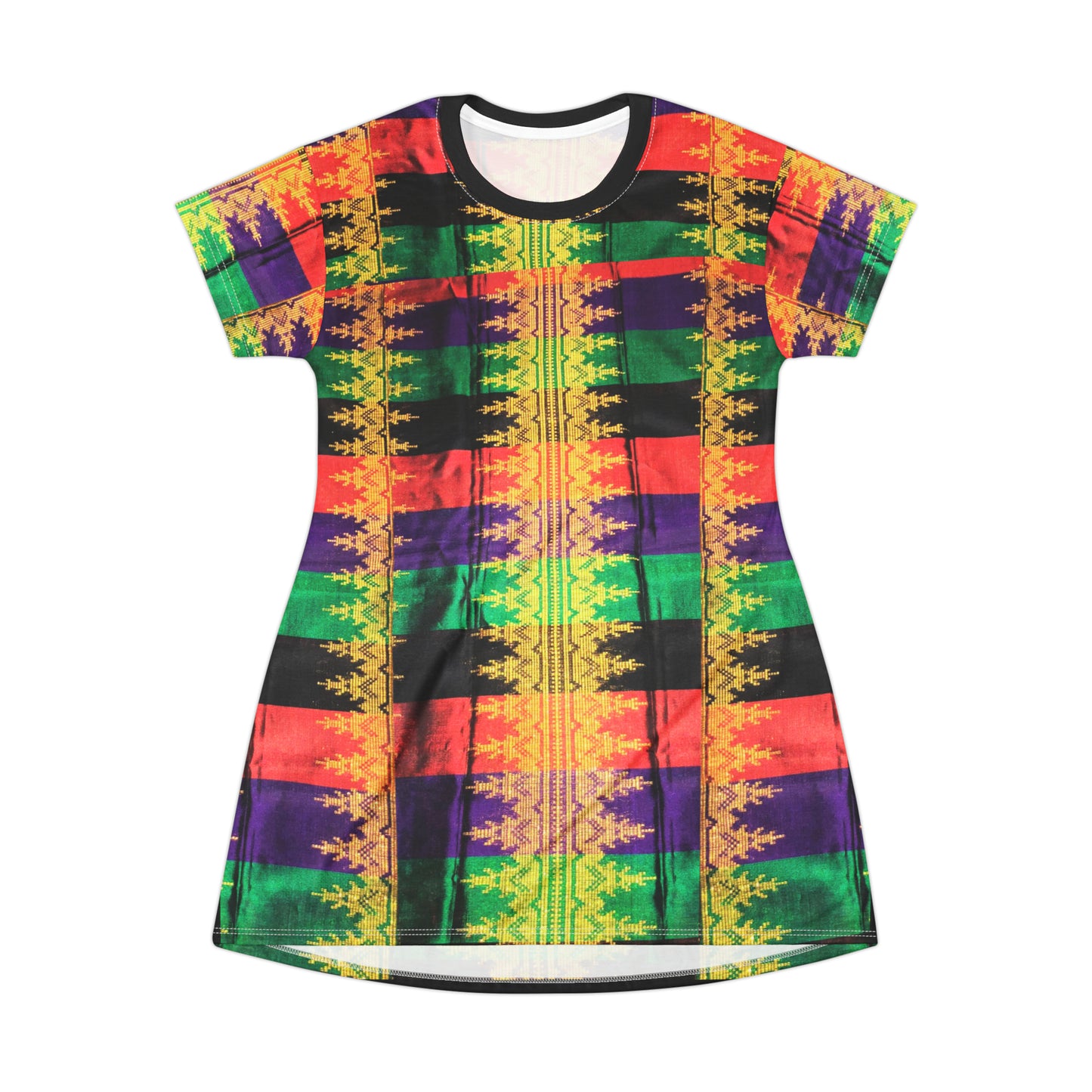 Philippines Filipino Batik inspired T-Shirt Dress | Mindanao batik Crisply PRINTED | Multi Colored B