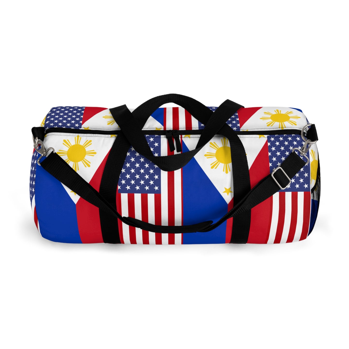 Philippines USA Mixed Flag Duffek BagDuffel bag | Crisply Printed Philippines USA Mixed Flag bag | Filipino Summer travel bag