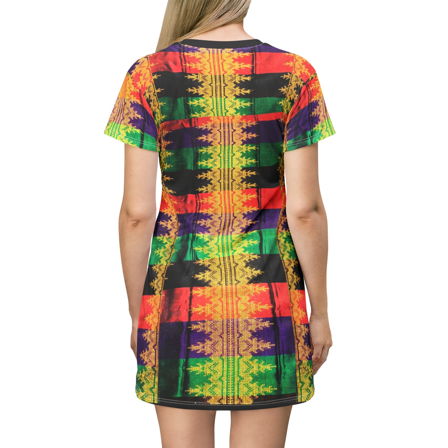 Philippines Filipino Batik inspired T-Shirt Dress | Mindanao batik Crisply PRINTED | Multi Colored B
