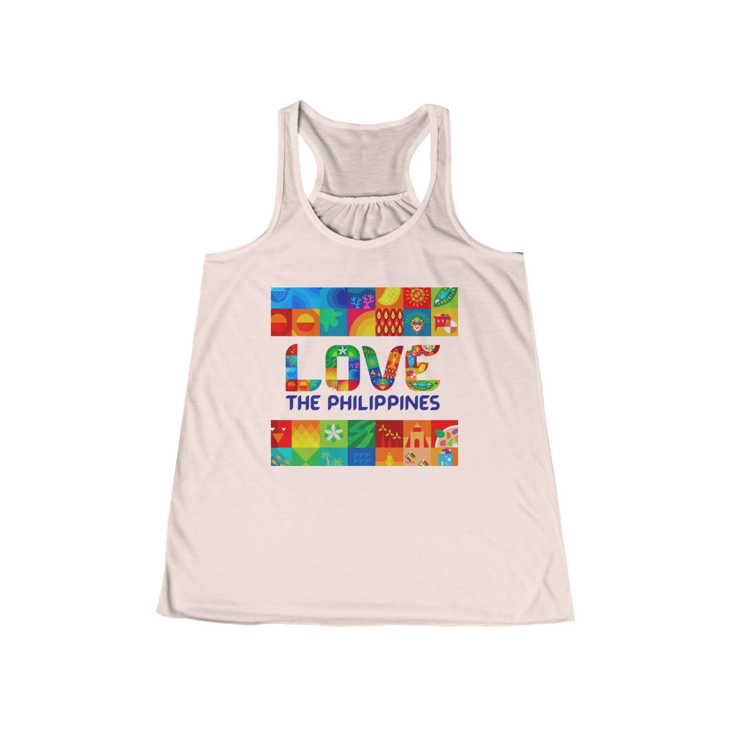 Philippines Filipino Love the Philippines Women's Flowy Racerback Tank | Philippine tank top