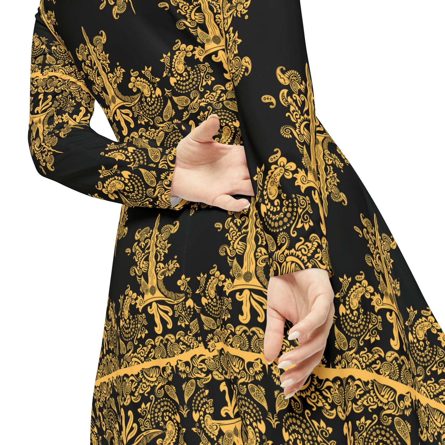 Philippines Filipino Mindanao BAtik inspired Crisply PRINTED Women's Long SleeveDress | | Multi Cultural attire | Philippine Parade