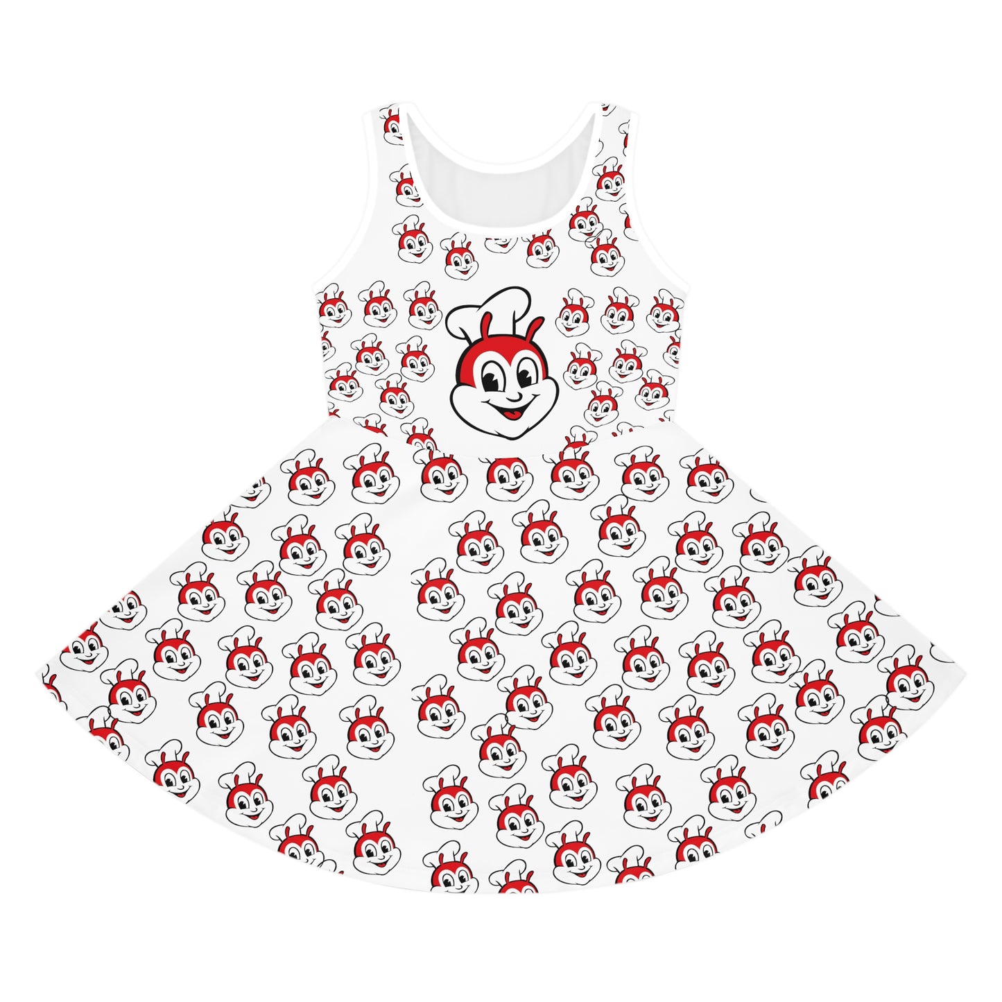 Philippines Filipino Jollibee Girls' Sleeveless Sundress| Kids Jollibee Dress | Unique Filipino gift idea for girls