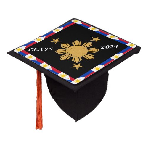 Philippine Flag Inspired Class of 2024 Graduation Hat Topper