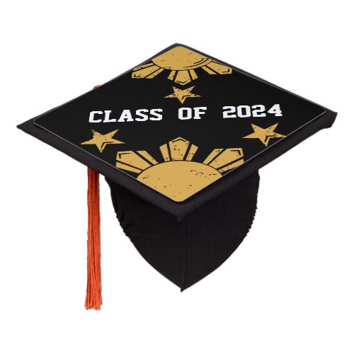 Philippine Flag Inspired Class of 2024 Graduation Hat Topper