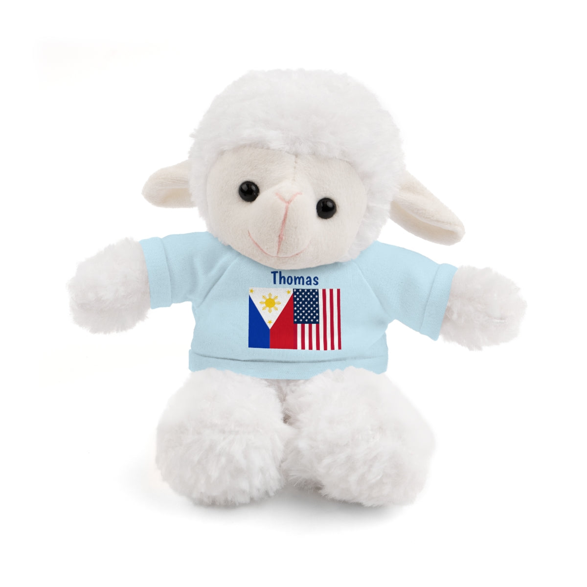 Personalized Filipino Stuffed Animal Toy with Tee | Philippines and USA Flag | Gift for kids and adults | Holiday Gifting