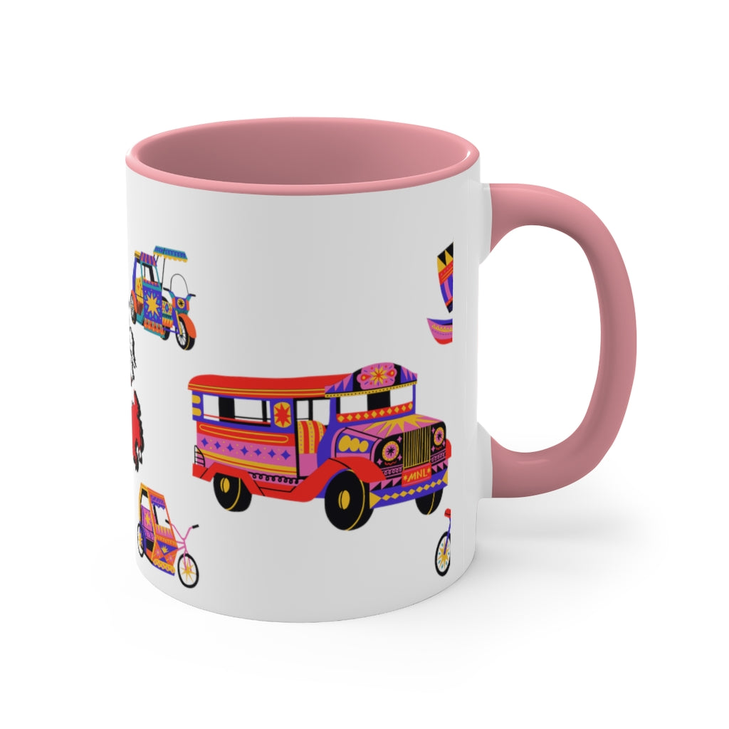 Philippine Inspired Accent Coffee Mug, 11oz | Unique Philippine Filipino Gift Idea for any occassion. Mothers Fathers Day, Birthday Graduation Gift.