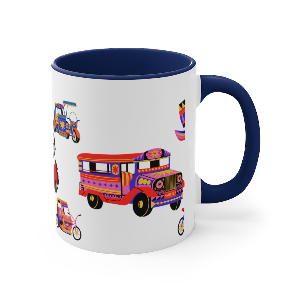 Philippine Inspired Accent Coffee Mug, 11oz | Unique Philippine Filipino Gift Idea for any occassion. Mothers Fathers Day, Birthday Graduation Gift.