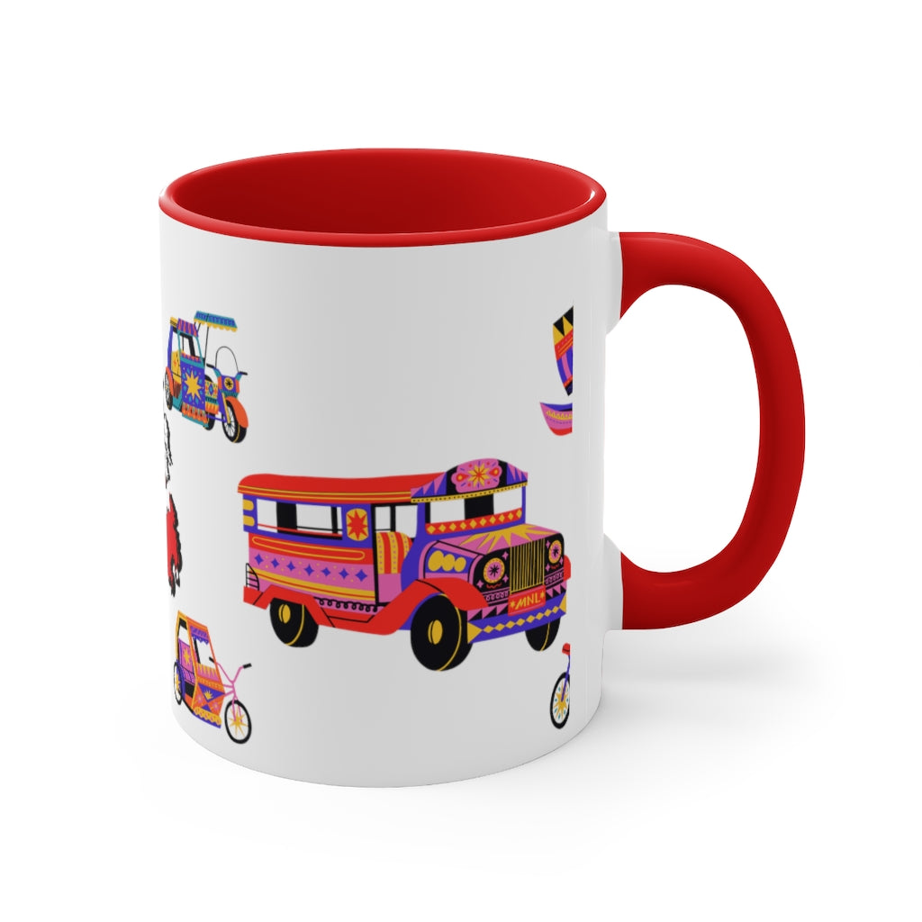 Philippine Inspired Accent Coffee Mug, 11oz | Unique Philippine Filipino Gift Idea for any occassion. Mothers Fathers Day, Birthday Graduation Gift.