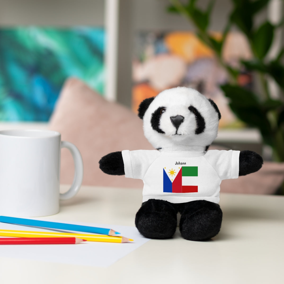 Personalized Filipino Stuffed Animal Toy with Tee | Philippines & Italy Flag | Gift for kids and adults | Holiday Gift idea