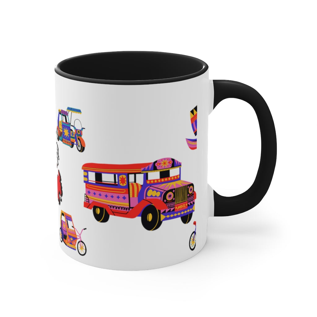 Philippine Inspired Accent Coffee Mug, 11oz | Unique Philippine Filipino Gift Idea for any occassion. Mothers Fathers Day, Birthday Graduation Gift.