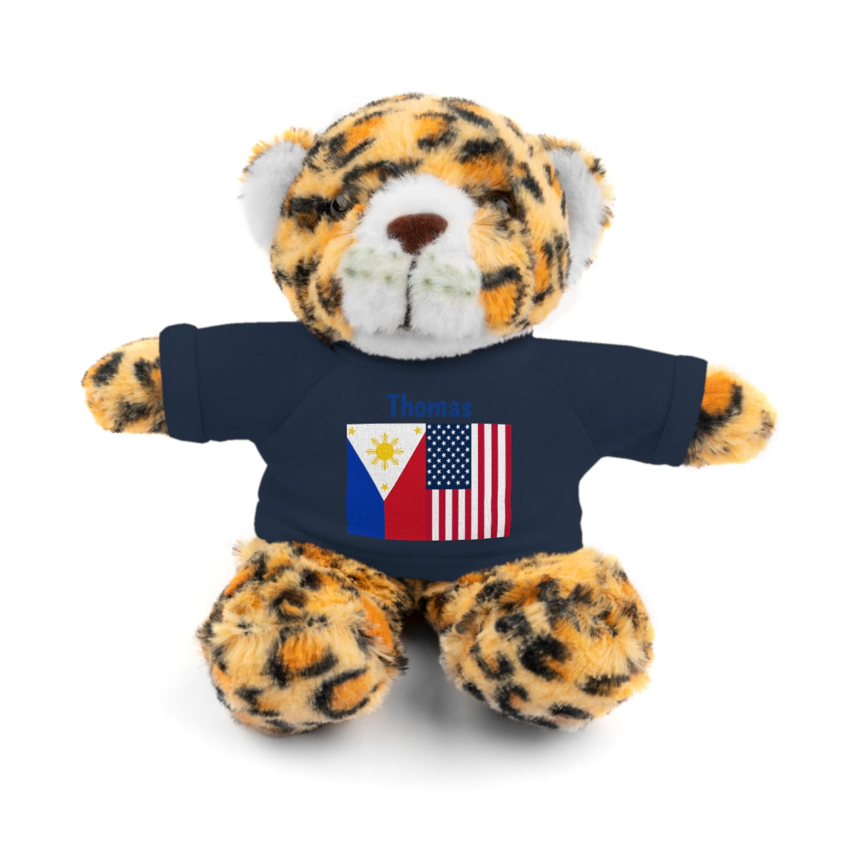 Personalized Filipino Stuffed Animal Toy with Tee | Philippines and USA Flag | Gift for kids and adults | Holiday Gifting