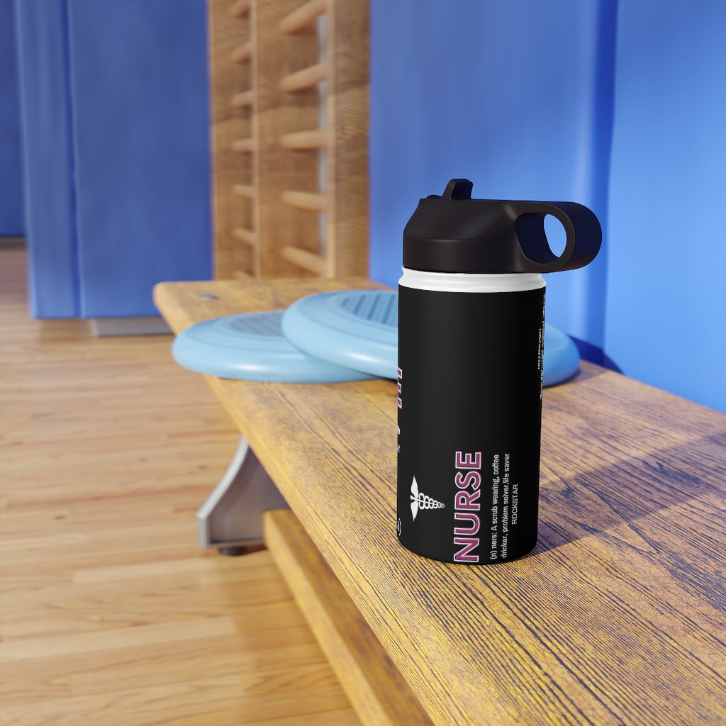 Personalized Nurse Steel Water Bottle, Standard Lid |Summer Travels, Gym water Bottle | Nurse unique Gift idea.