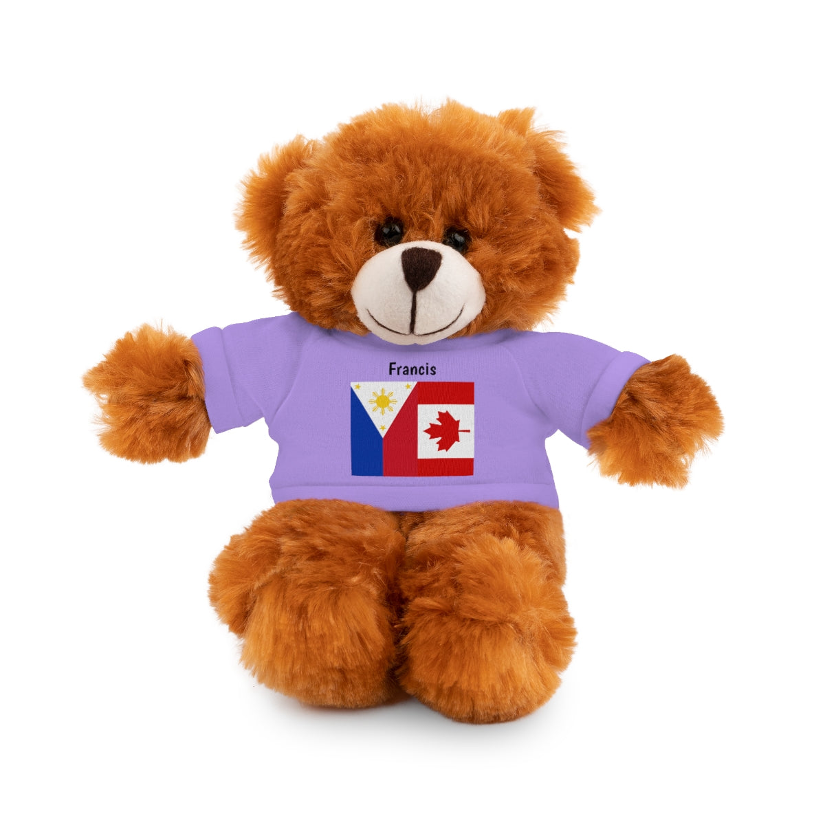 Personalized Filipino Stuffed Animal Toy with Tee | Philippines & Canada Flag | Gift for kids and adults | Holiday Gifting