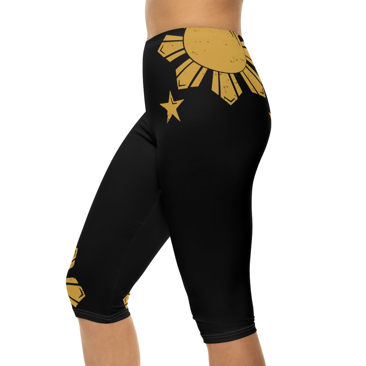 Philippines Filpino Sun and Star Capri Leggings | Womens Capri Leggings, Summer capris | Filipino Summer capris
