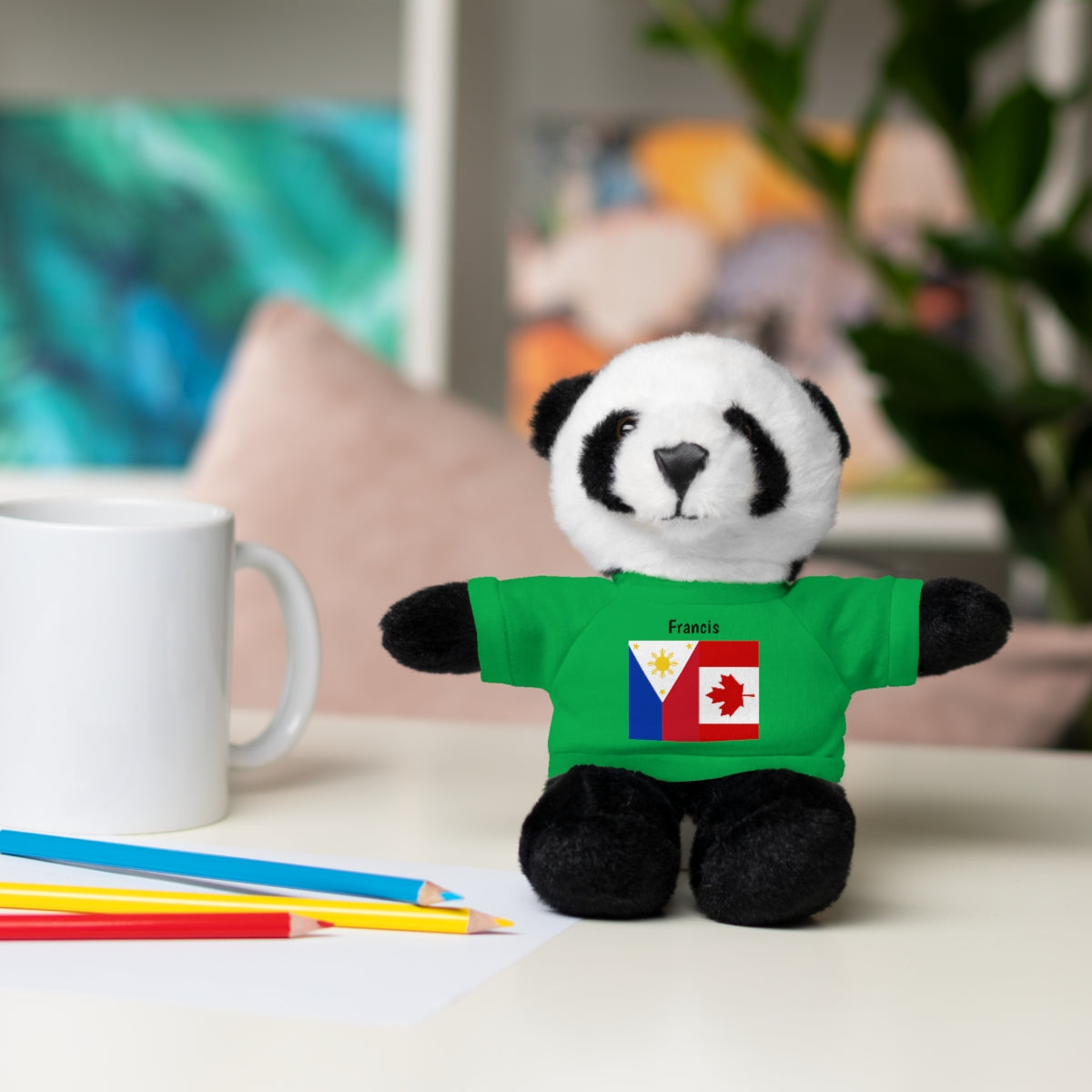 Personalized Filipino Stuffed Animal Toy with Tee | Philippines & Canada Flag | Gift for kids and adults | Holiday Gifting