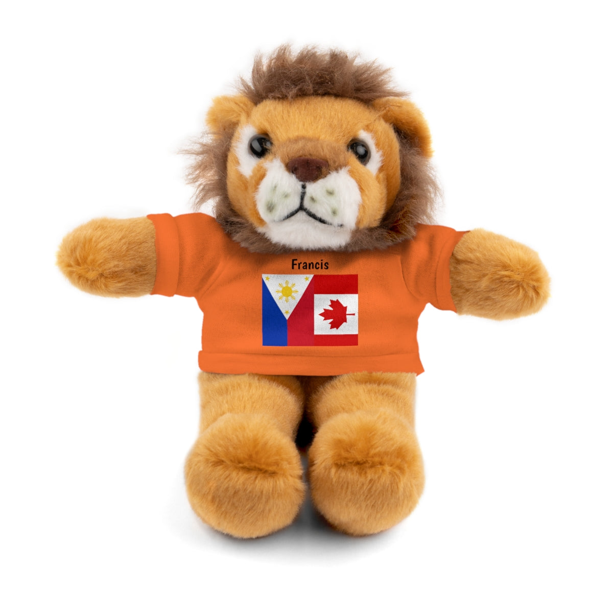 Personalized Filipino Stuffed Animal Toy with Tee | Philippines & Canada Flag | Gift for kids and adults | Holiday Gifting