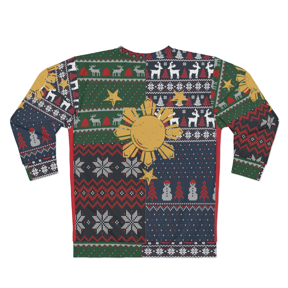 Philippines Filipino Ugly Sweater | Philippine Sun and Plaid Christmas Pullover | One of a kind Holiday Sweater