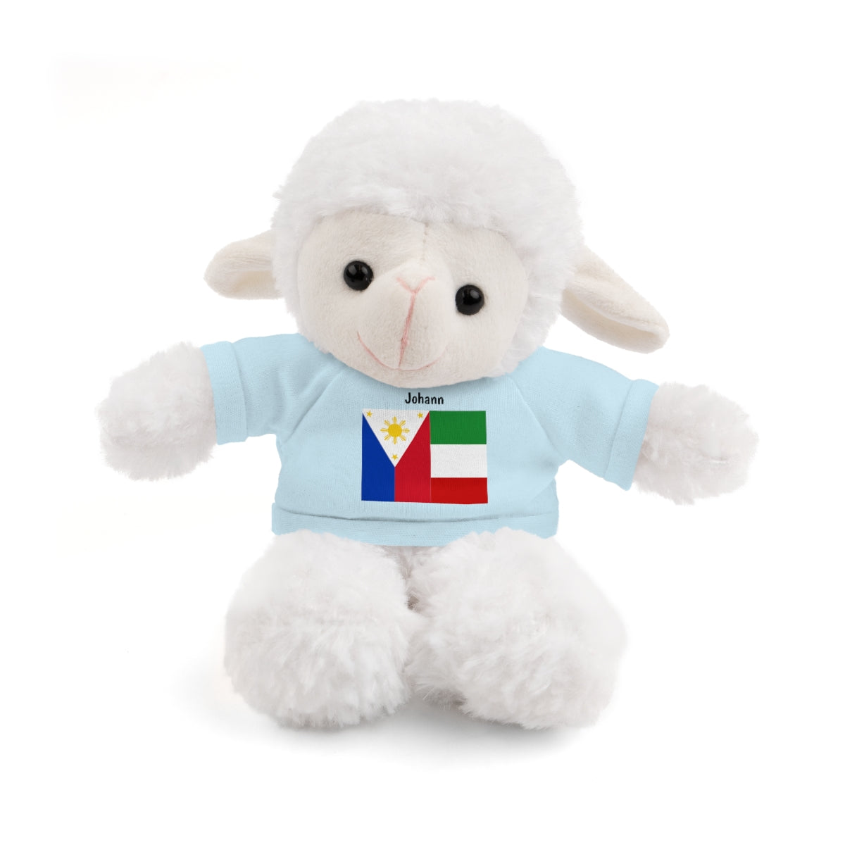 Personalized Filipino Stuffed Animal Toy with Tee | Philippines & Italy Flag | Gift for kids and adults | Holiday Gift idea