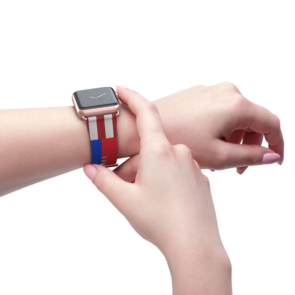 Filipino Philippines USA Mixed flag Watch Band, Philippine Fashion, Fit watch band.Philippine Accesories.