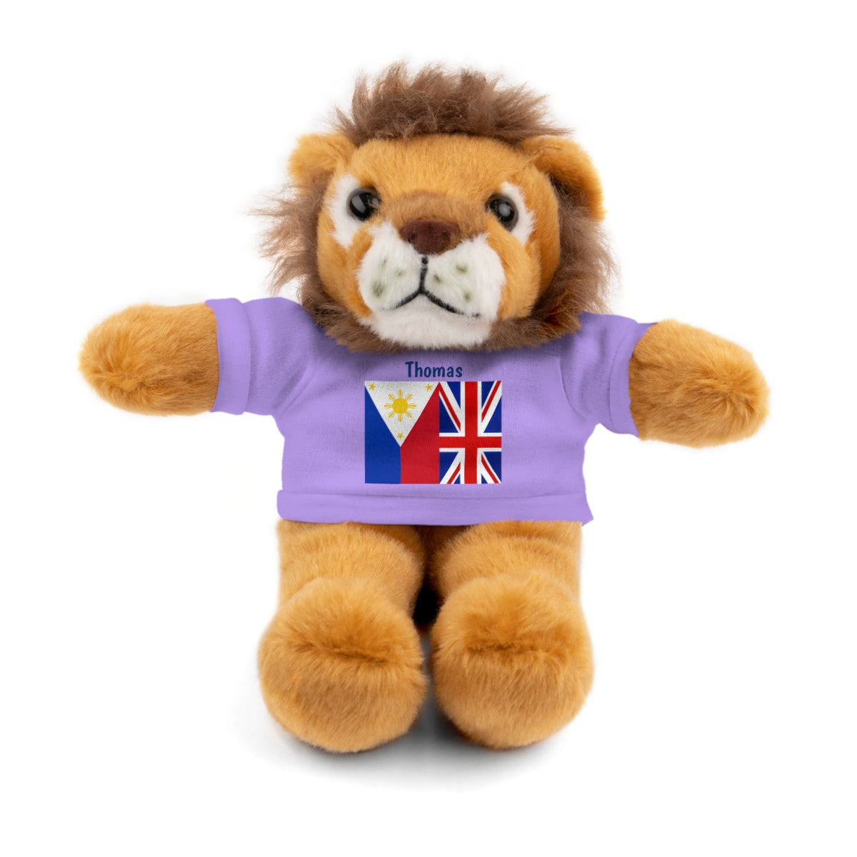 Personalized Filipino Stuffed Animal Toy with Tee | Philippines & UK Flag | Gift for kids and adults | Holiday Gifting idea