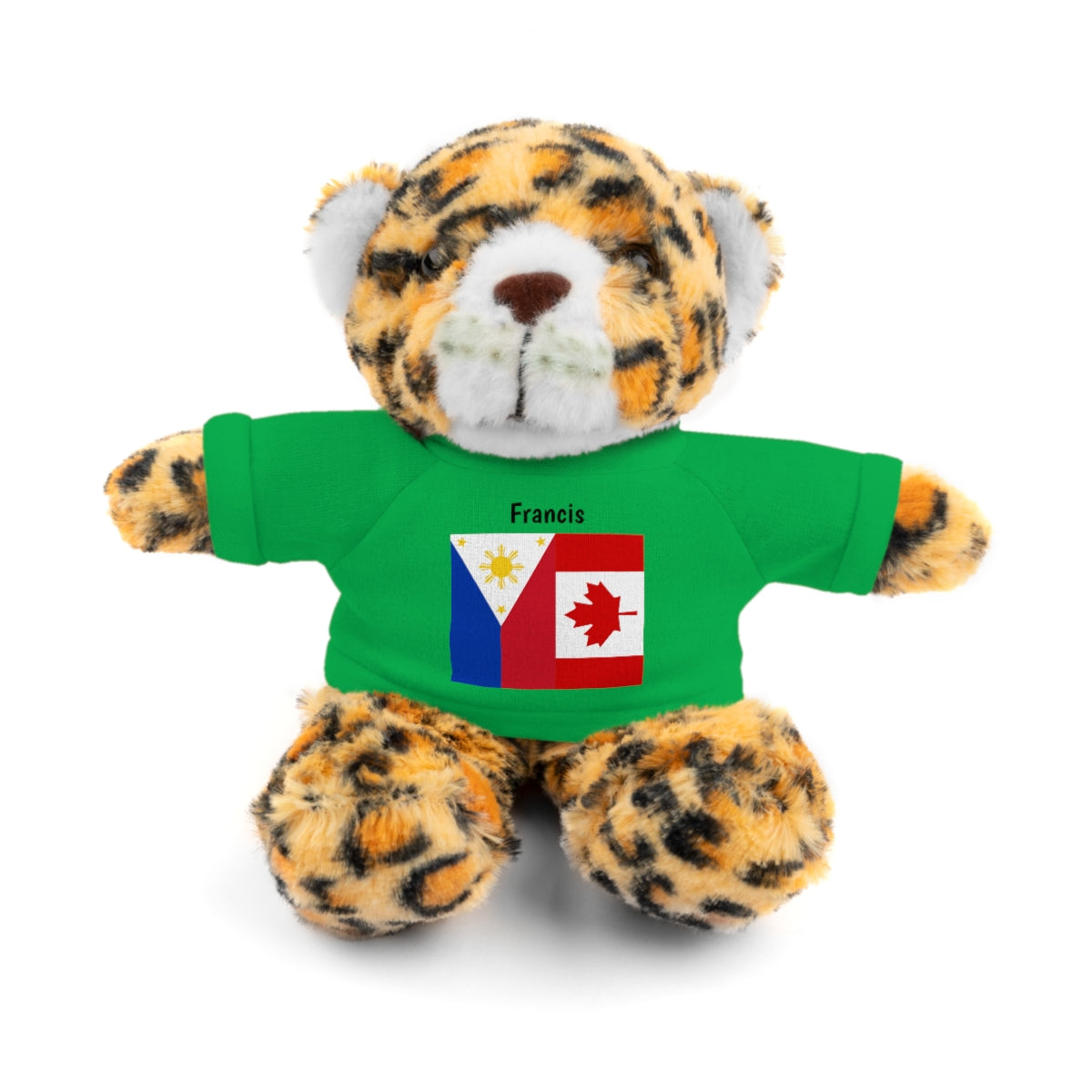 Personalized Filipino Stuffed Animal Toy with Tee | Philippines & Canada Flag | Gift for kids and adults | Holiday Gifting