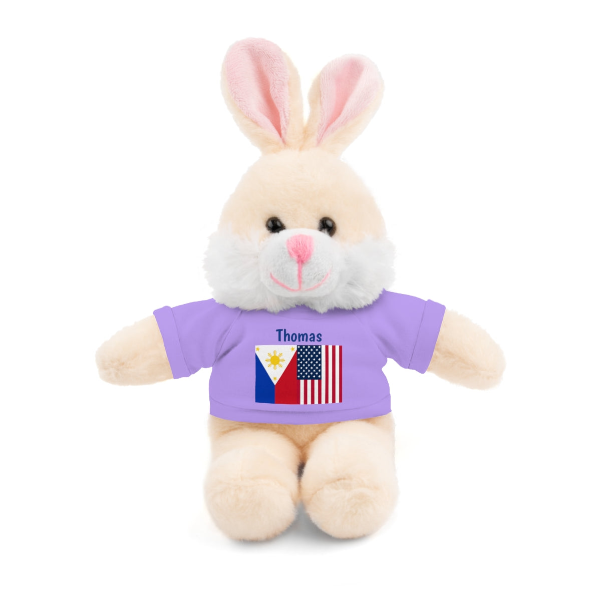 Personalized Filipino Stuffed Animal Toy with Tee | Philippines and USA Flag | Gift for kids and adults | Holiday Gifting
