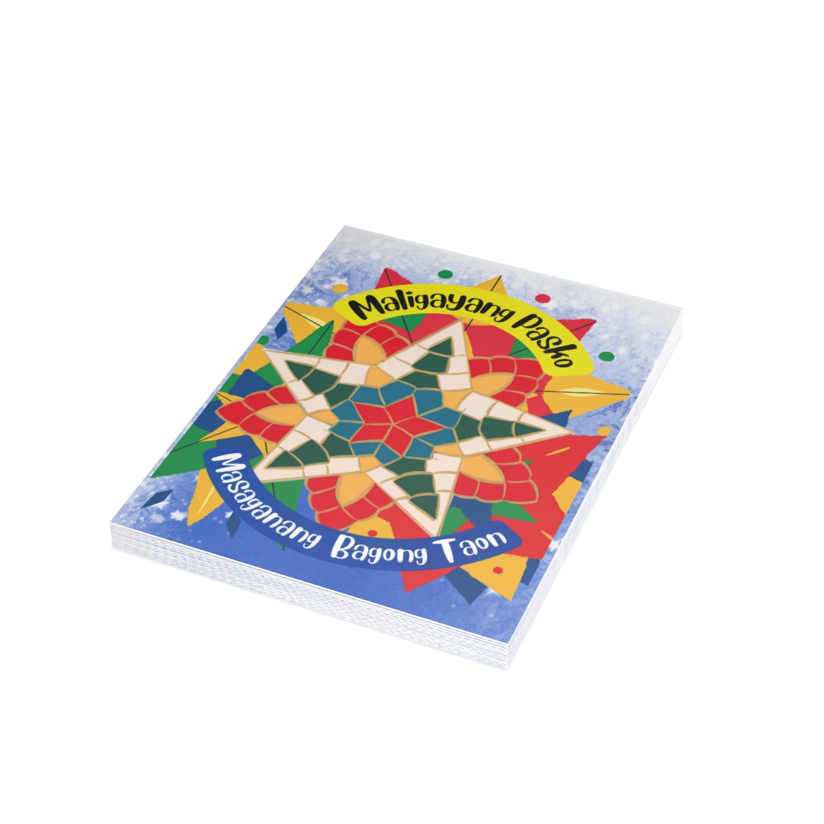 Personalized Filipino Greeting card , Filipino Christmas Lanterns Parol theme Folded Greeting Cards