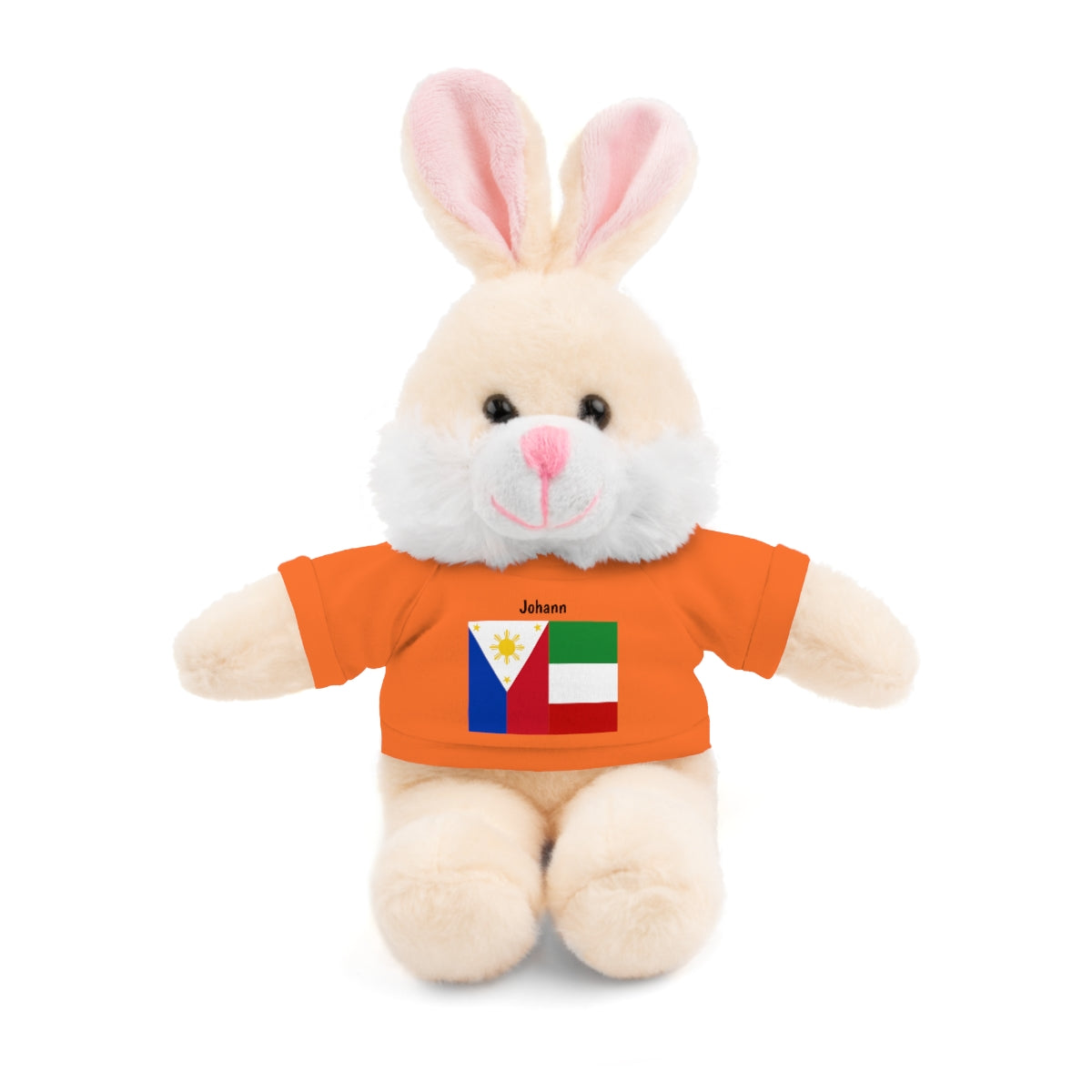 Personalized Filipino Stuffed Animal Toy with Tee | Philippines & Italy Flag | Gift for kids and adults | Holiday Gift idea