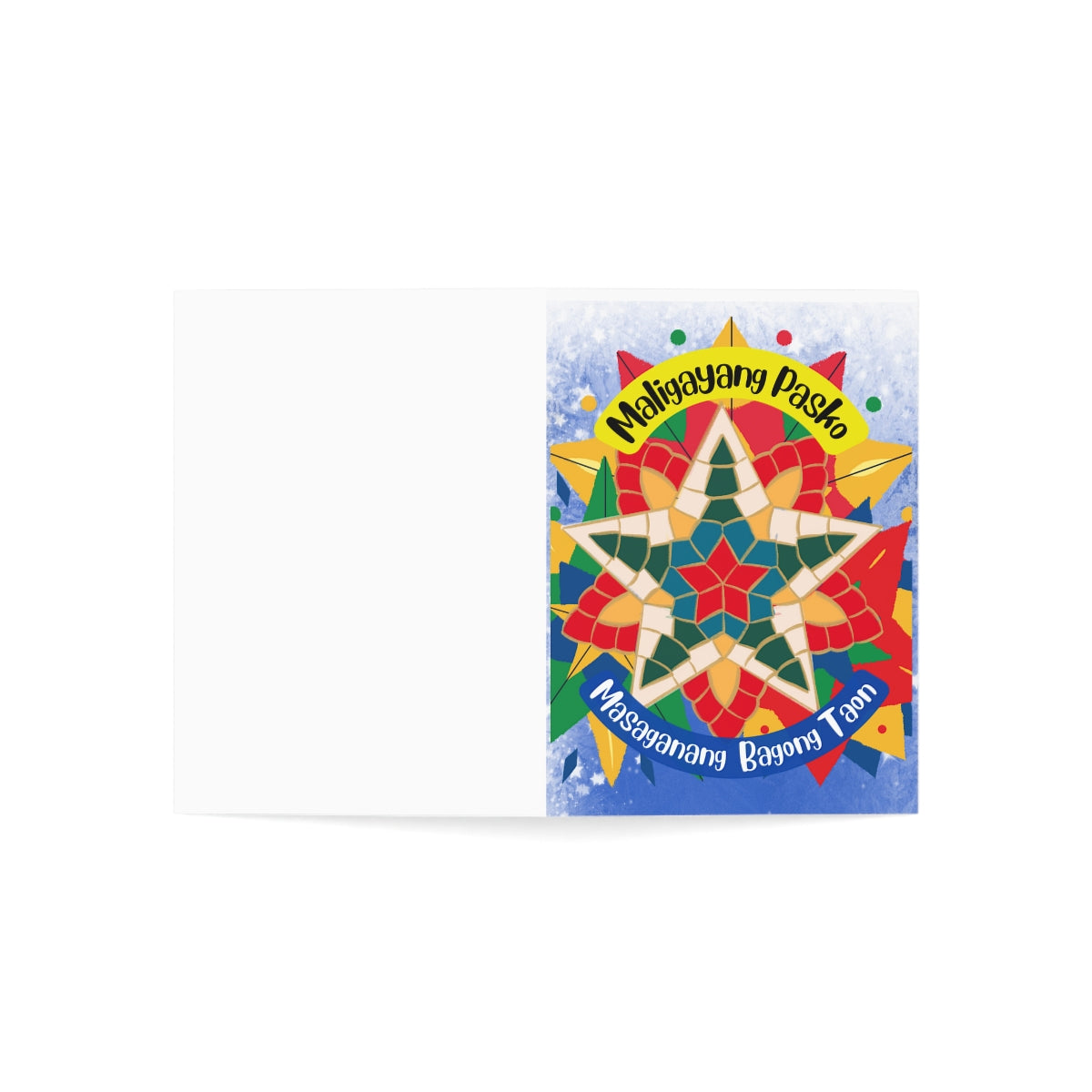 Personalized Filipino Greeting card , Filipino Christmas Lanterns Parol theme Folded Greeting Cards