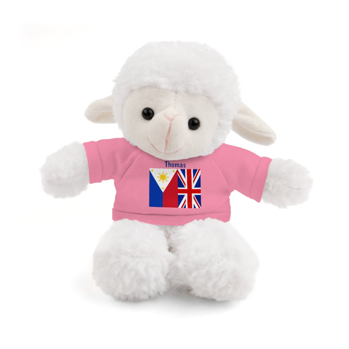 Personalized Filipino Stuffed Animal Toy with Tee | Philippines & UK Flag | Gift for kids and adults | Holiday Gifting idea