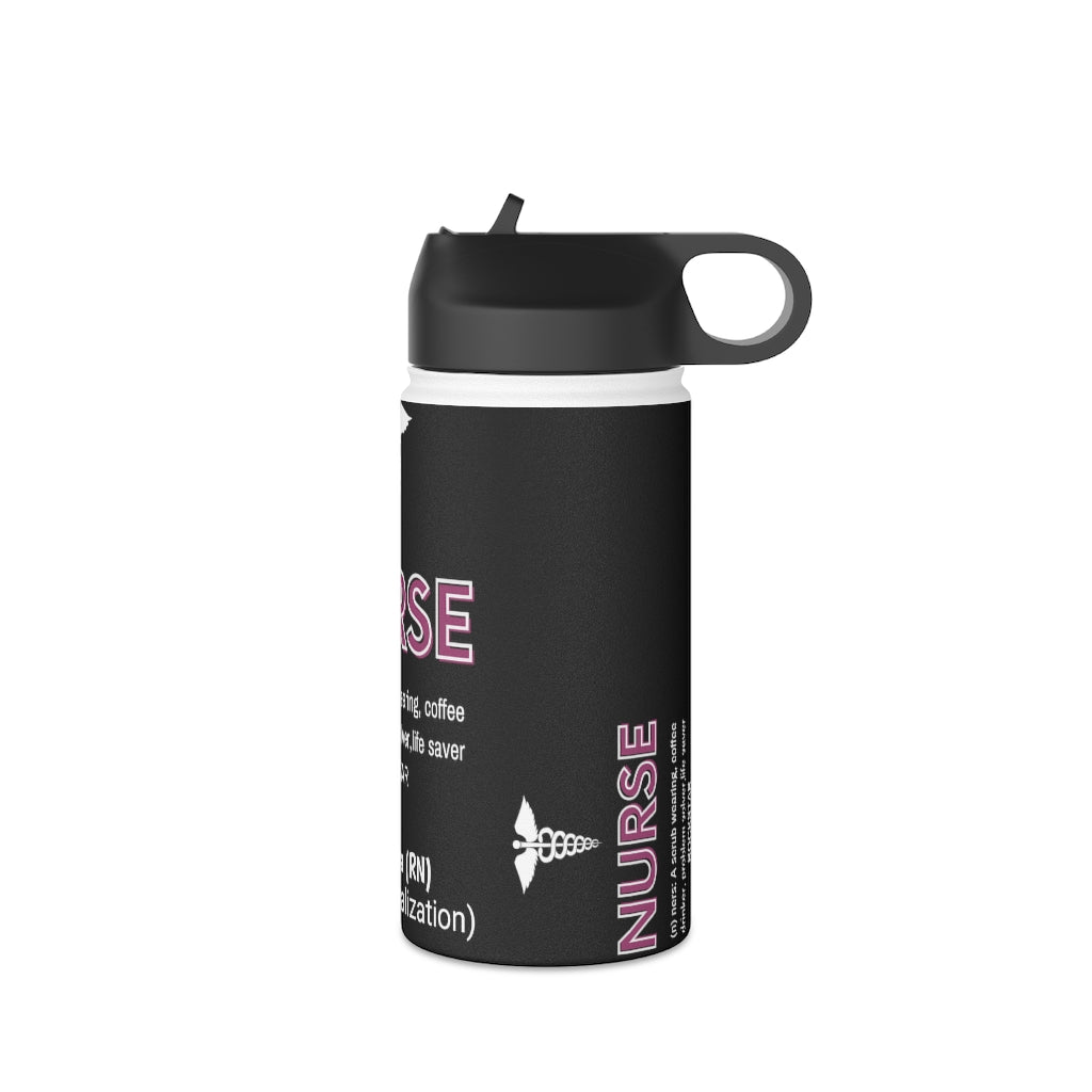 Personalized Nurse Steel Water Bottle, Standard Lid |Summer Travels, Gym water Bottle | Nurse unique Gift idea.