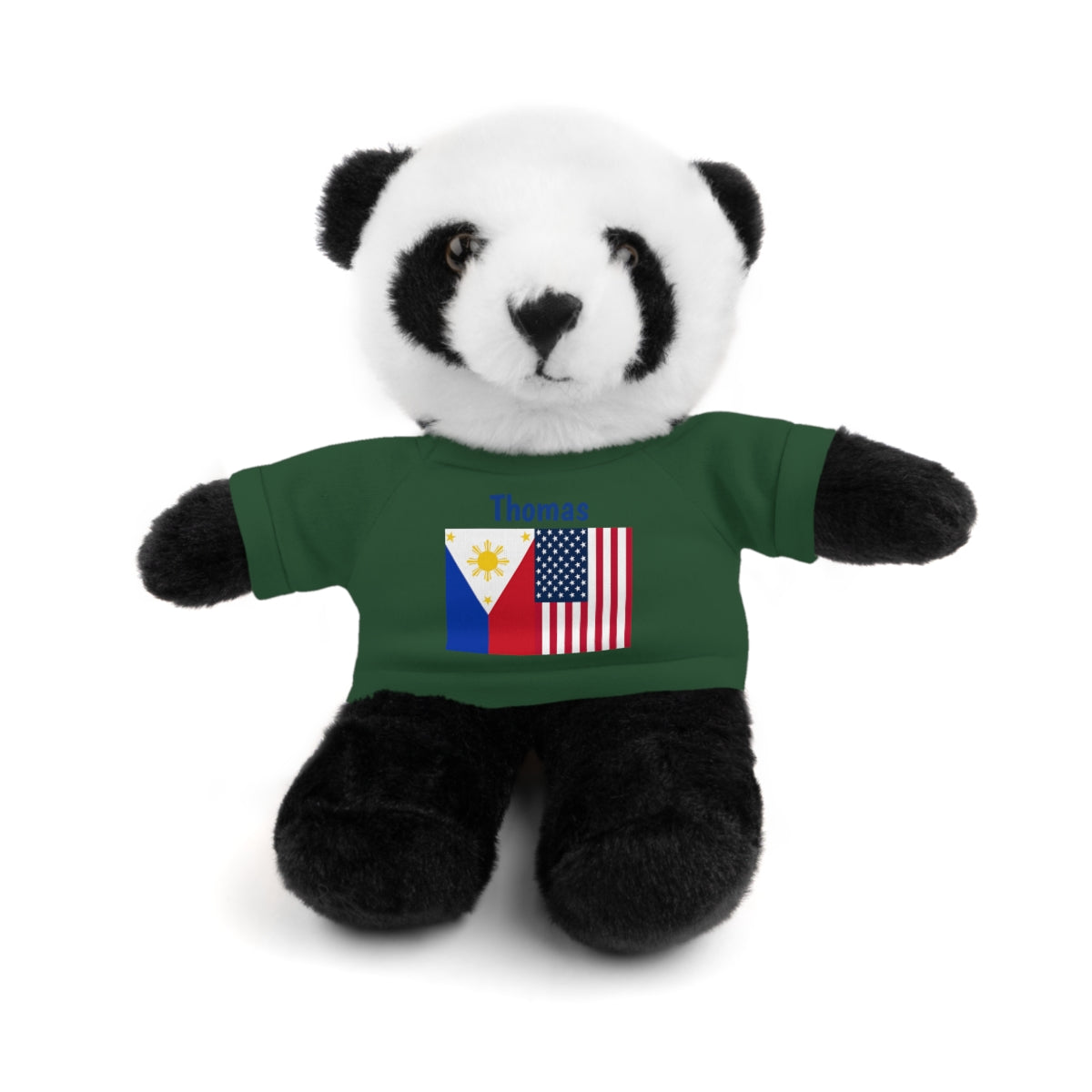 Personalized Filipino Stuffed Animal Toy with Tee | Philippines and USA Flag | Gift for kids and adults | Holiday Gifting