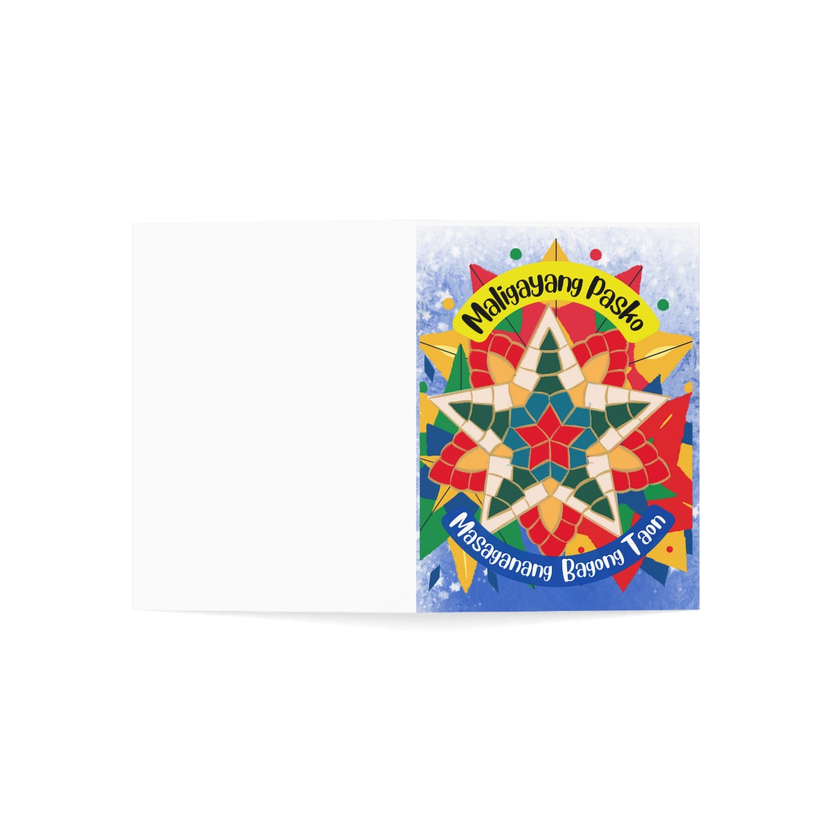 Personalized Filipino Greeting card , Filipino Christmas Lanterns Parol theme Folded Greeting Cards