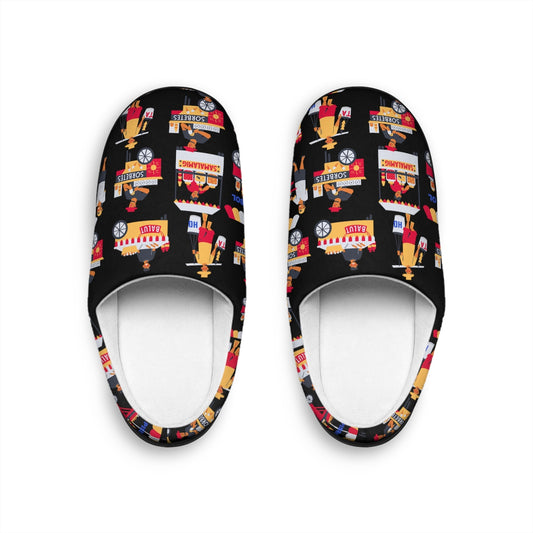 Philippines Filipino Men | Women's Indoor Slippers | Philippine Street Foods Crisply Printed Warm Indoor Slippers